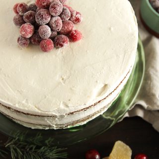 Sugared Cranberries are the perfect adornment to Gingerbread Layer Cake