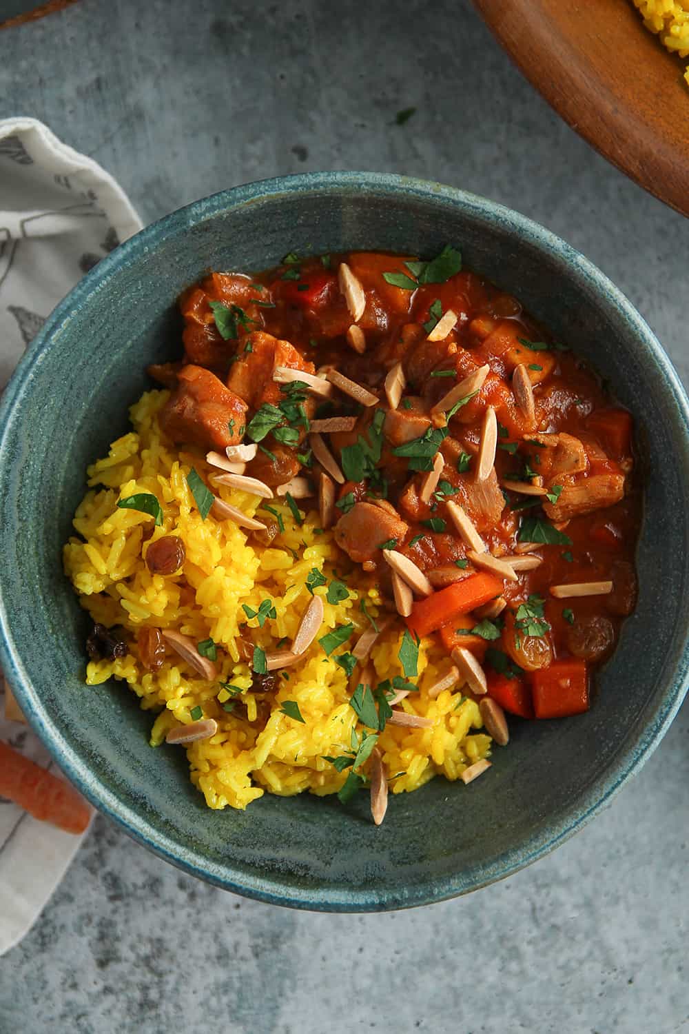Quick Moroccan Chicken Stew with Ginger-Turmeric Rice | Stephie Cooks
